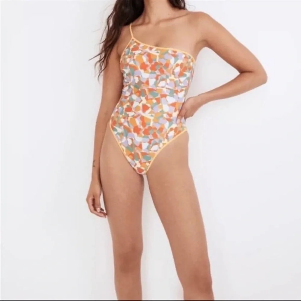 Madewell x OOKIOH Newport One Piece Swimsuit One Shoulder Resort Beach